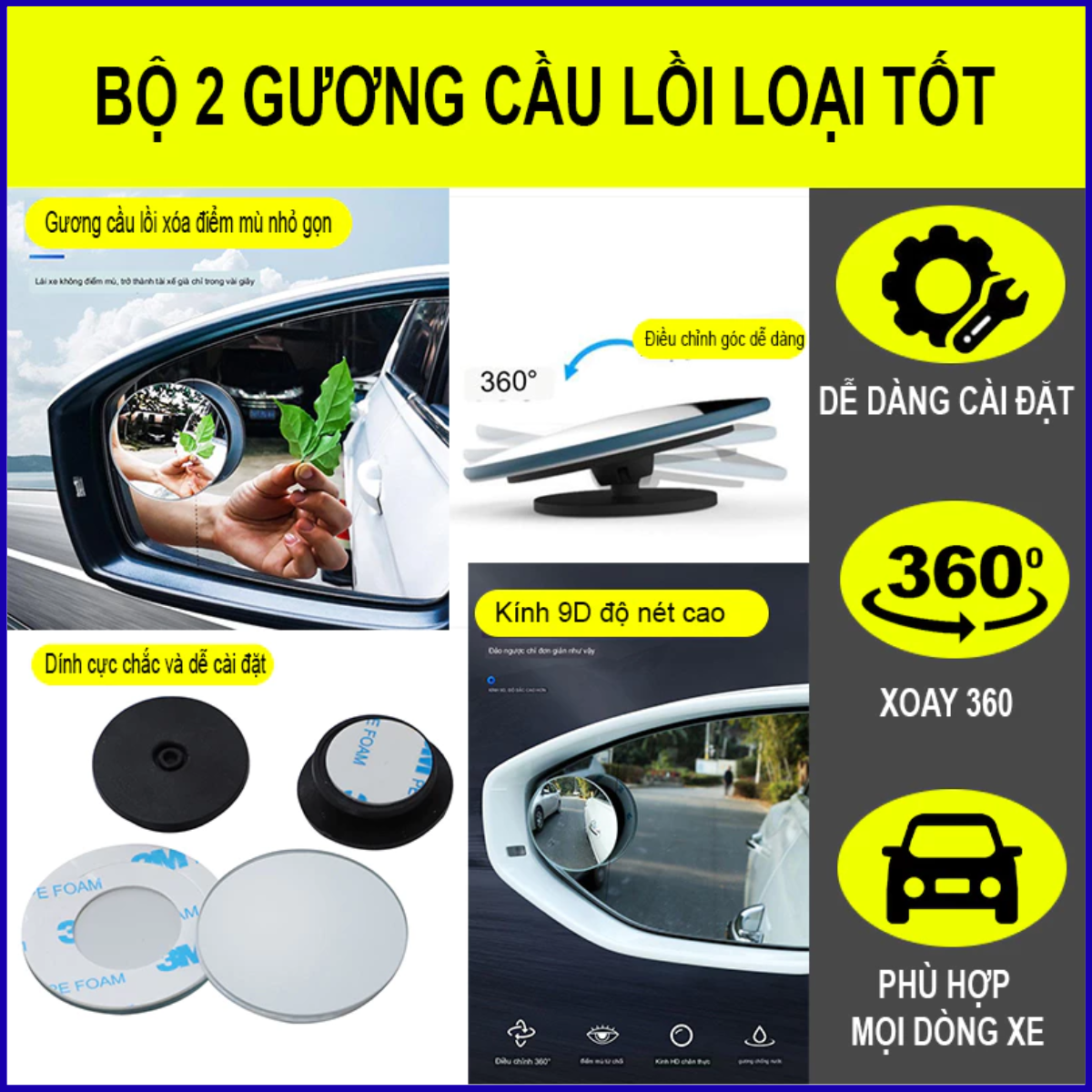 Gương cầu lồi không viền hàng loại đẹp
