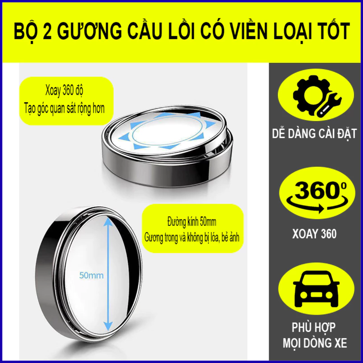 Gương cầu lồi có viền cao cấp