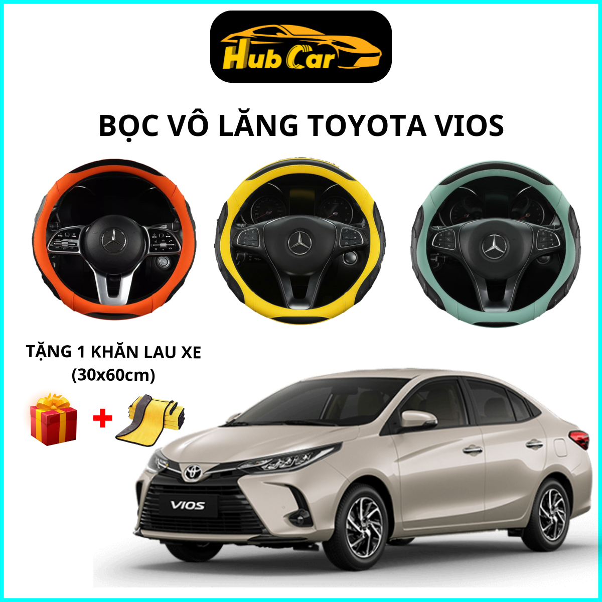 Bọc Vô Lăng Vios - Tròn Size 38