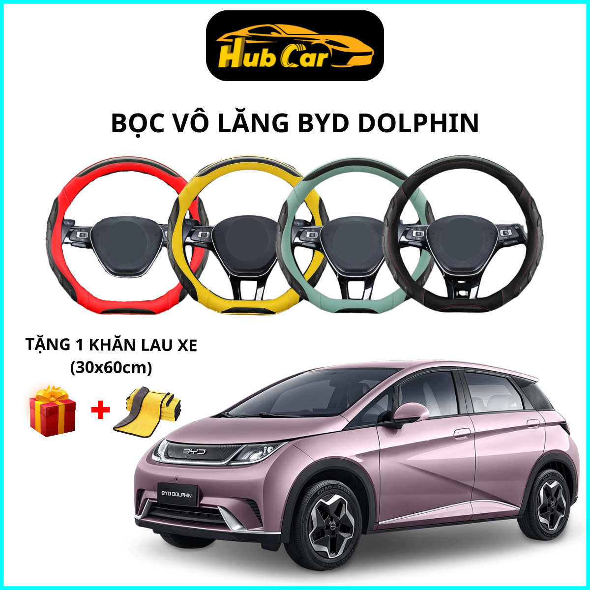 Bọc Vô Lăng BYD DOLPHIN Carbon Cao Cấp Size 38 1 Boc Vo Lang BYD DOLPHIN Bọc Vô Lăng BYD DOLPHIN