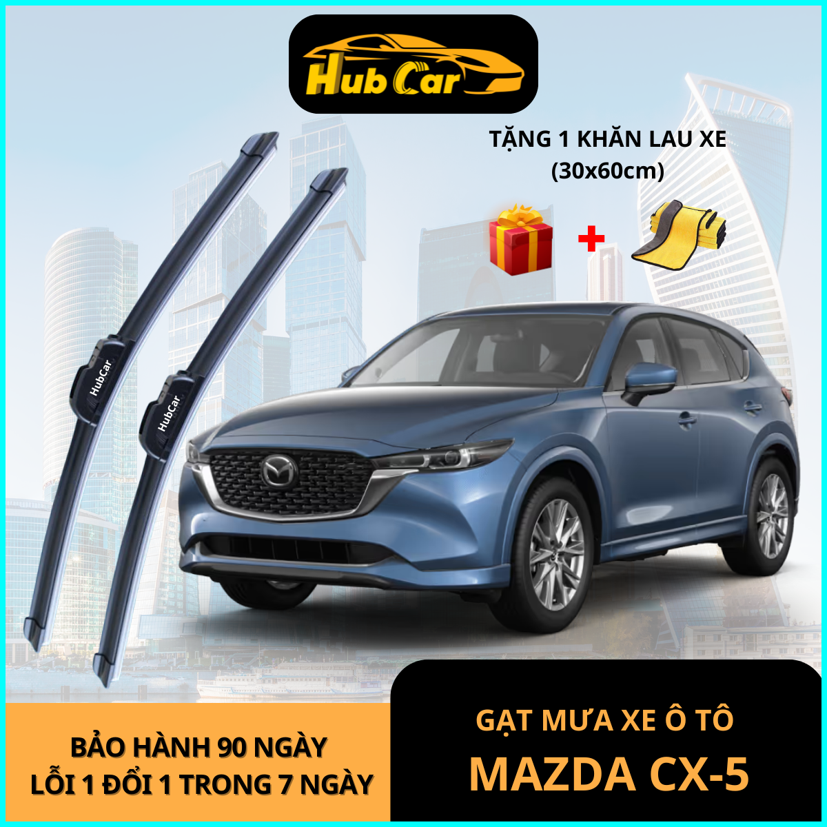 Gạt Mưa Ô Tô Mazda CX-5 HubCar Cao Cấp Gạt Sạch Êm Ái Bền Bỉ 1 Gat mua Mazda Gạt Mưa Ô Tô Mazda CX 5