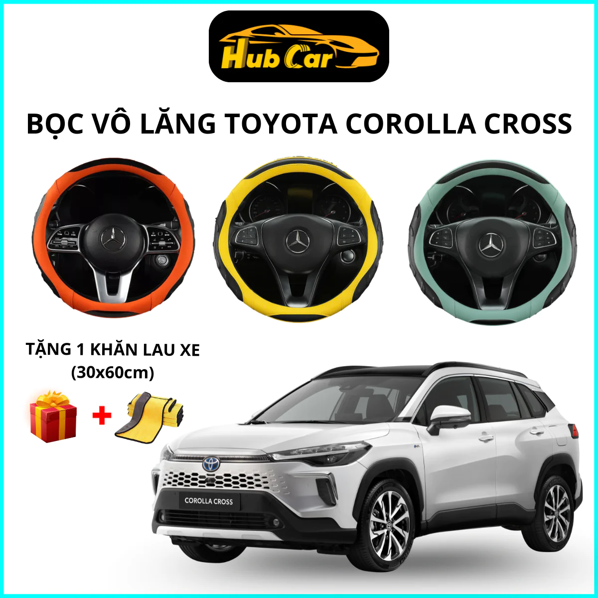 Bọc Vô Lăng COROLLA CROSS - Tròn Size 38 Bọc Vô Lăng Ô Tô Toyota Corolla Cross